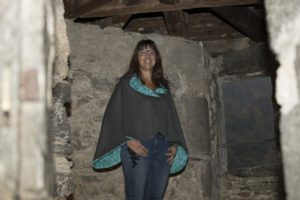 Cape en laine avec doublure bleu Cape en laine avec doublure bleu